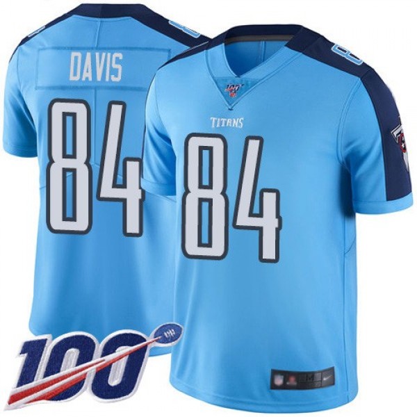 Nike Titans #84 Corey Davis Light Blue Men's Stitched NFL Limited Rush 100th Season Jersey