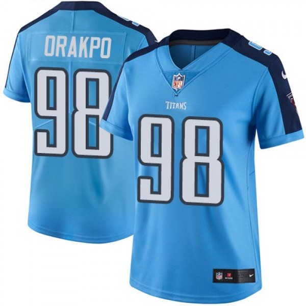 Women's Titans #98 Brian Orakpo Light Blue Team Color Stitched NFL Vapor Untouchable Limited Jersey