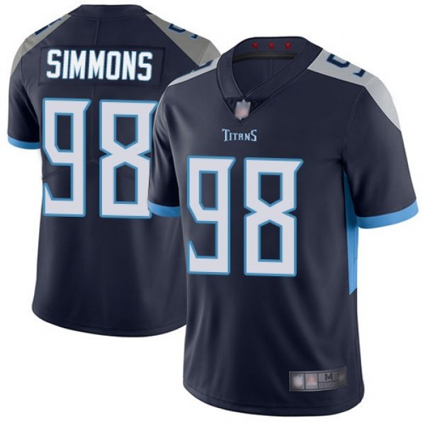 Nike Titans #98 Jeffery Simmons Navy Blue Team Color Men's Stitched NFL Vapor Untouchable Limited Jersey