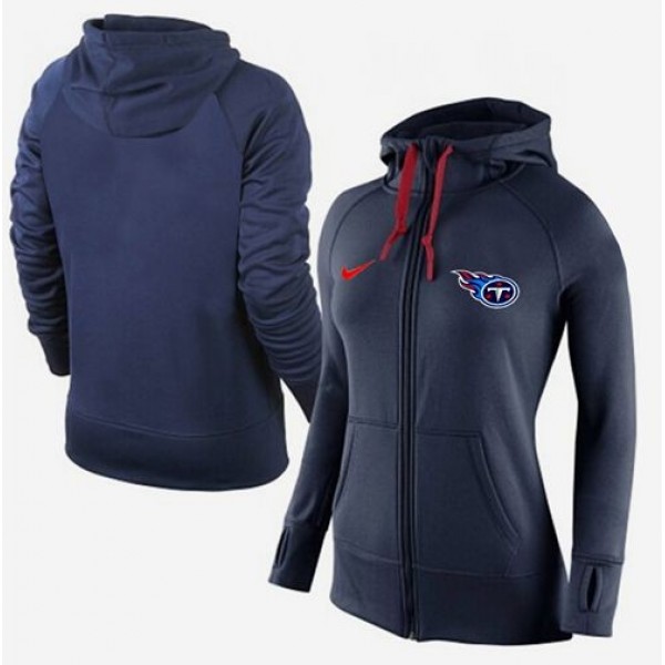 Women's Tennessee Titans Full-Zip Hoodie Dark Blue Jersey
