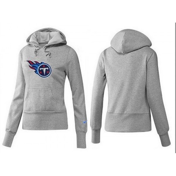 Women's Tennessee Titans Logo Pullover Hoodie Grey Jersey