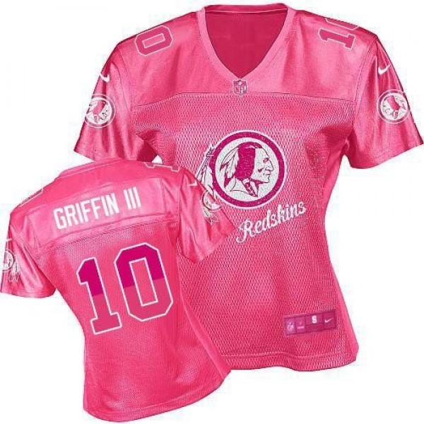 Women's Redskins #10 Robert Griffin III Pink Fem Fan NFL Game Jersey