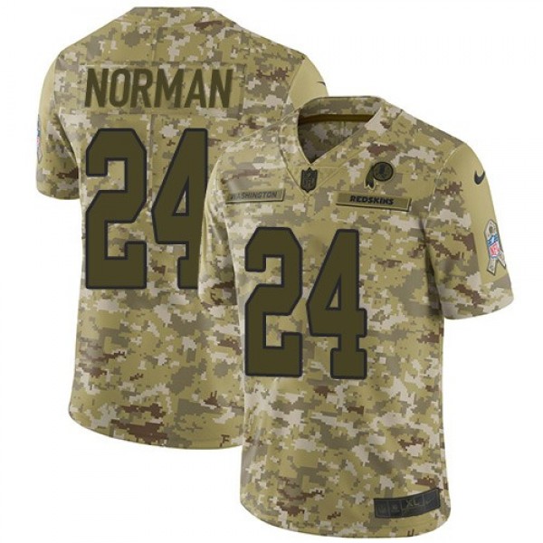 Nike Redskins #24 Josh Norman Camo Men's Stitched NFL Limited 2018 Salute To Service Jersey