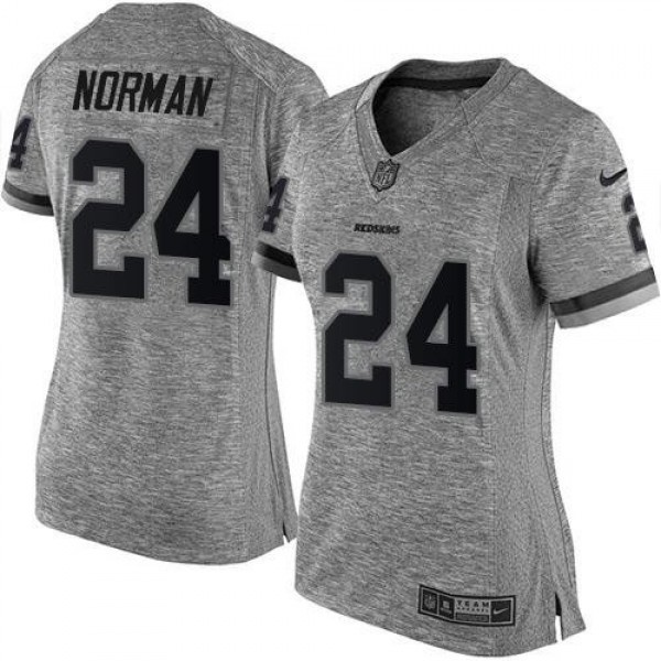 Women's Redskins #24 Josh Norman Gray Stitched NFL Limited Gridiron Gray Jersey