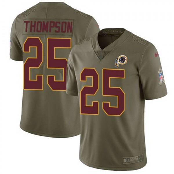 Nike Redskins #25 Chris Thompson Olive Men's Stitched NFL Limited 2017 Salute To Service Jersey