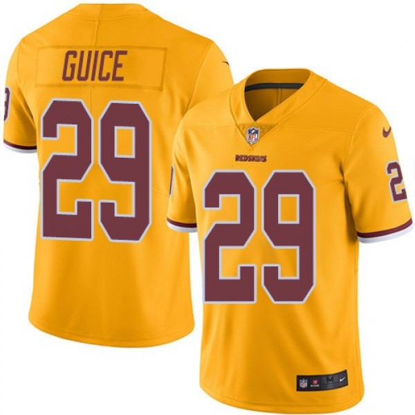 Nike Redskins #29 Derrius Guice Gold Men's Stitched NFL Limited Rush Jersey