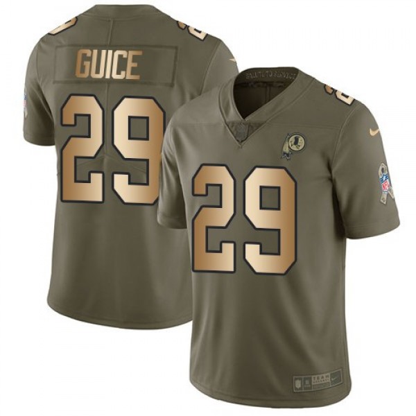 Nike Redskins #29 Derrius Guice Olive/Gold Men's Stitched NFL Limited 2017 Salute To Service Jersey