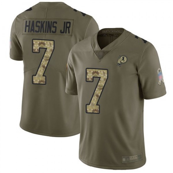 Nike Redskins #7 Dwayne Haskins Jr Olive/Camo Men's Stitched NFL Limited 2017 Salute To Service Jersey