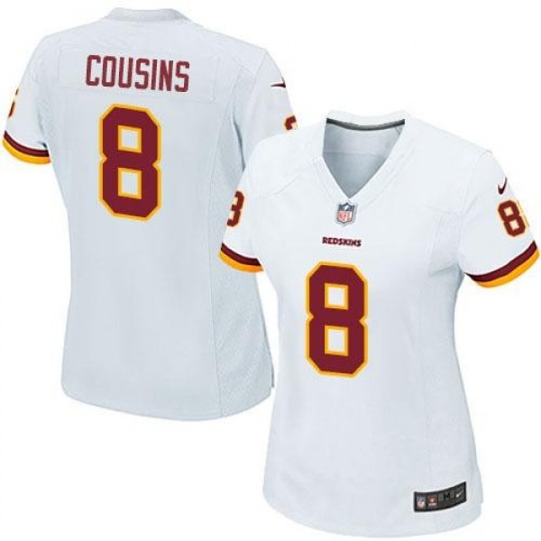 Women's Redskins #8 Kirk Cousins White Stitched NFL Elite Jersey