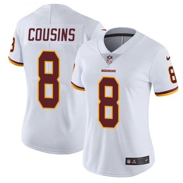 Women's Redskins #8 Kirk Cousins White Stitched NFL Vapor Untouchable Limited Jersey