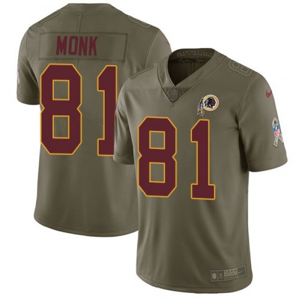 Nike Redskins #81 Art Monk Olive Men's Stitched NFL Limited 2017 Salute to Service Jersey