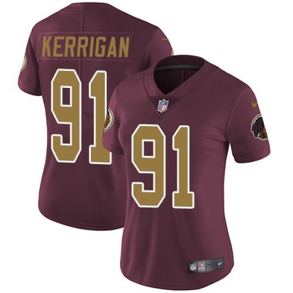Women's Redskins #91 Ryan Kerrigan Burgundy Red Alternate Stitched NFL Vapor Untouchable Limited Jersey