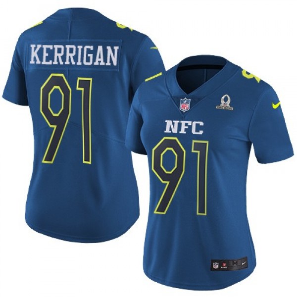 Women's Redskins #91 Ryan Kerrigan Navy Stitched NFL Limited NFC 2017 Pro Bowl Jersey