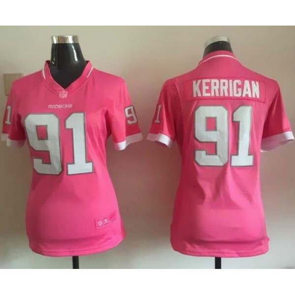 Women's Redskins #91 Ryan Kerrigan Pink Stitched NFL Elite Bubble Gum Jersey