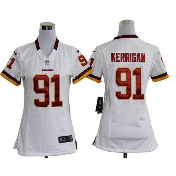 Women's Redskins #91 Ryan Kerrigan White Stitched NFL Elite Jersey