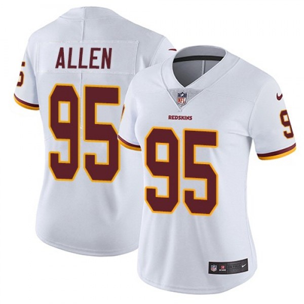 Women's Redskins #95 Jonathan Allen White Stitched NFL Vapor Untouchable Limited Jersey
