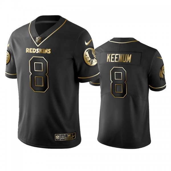 Redskins #8 Case Keenum Men's Stitched NFL Vapor Untouchable Limited Black Golden Jersey