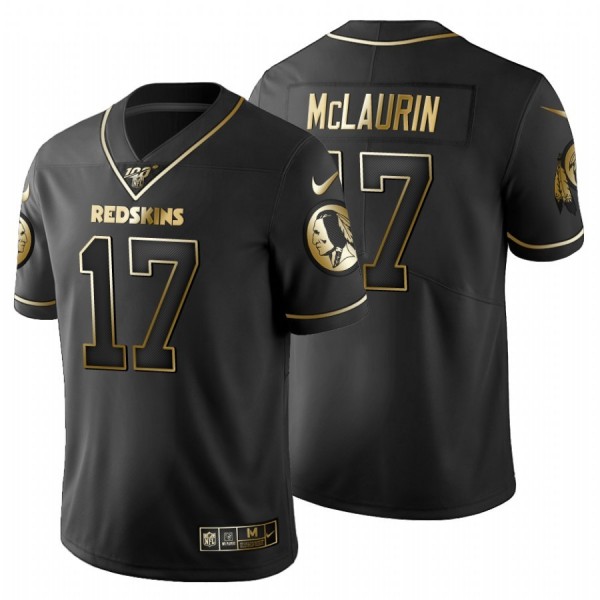 Washington Redskins #17 Terry McLaurin Men's Nike Black Golden Limited NFL 100 Jersey