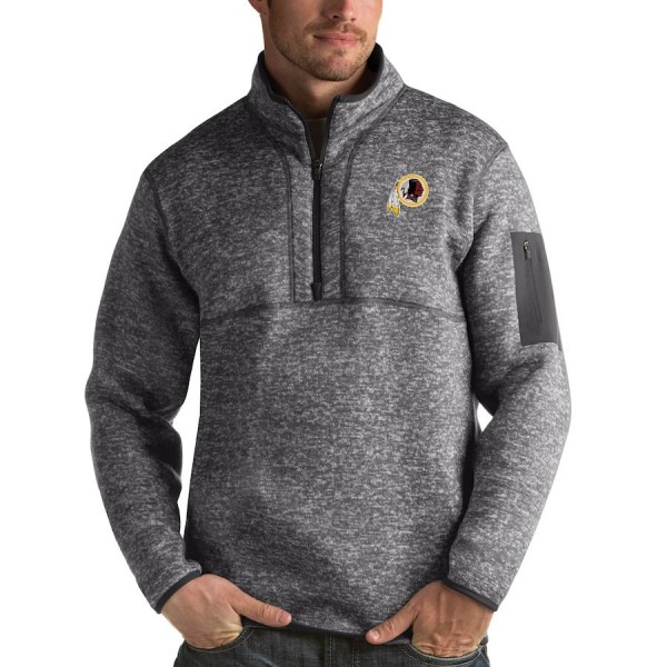 Washington Redskins Antigua Fortune Quarter-Zip Pullover Jacket Charcoal